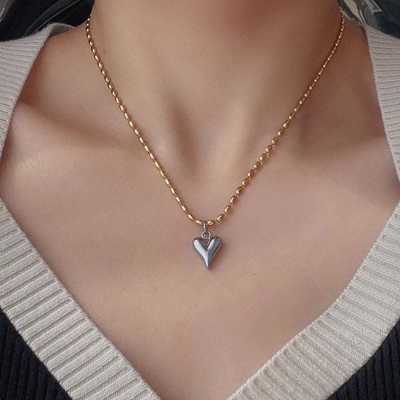 Collar Corazón Dúo Tono