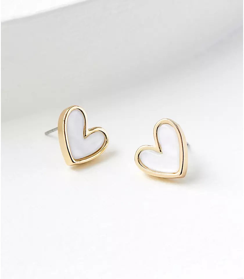 Aretes Corazón Concha Nácar