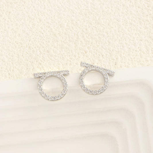 Aretes Gancini con Micropavé (Silver)