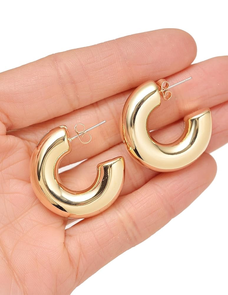 Aretes Arracadas Chunky Doradas