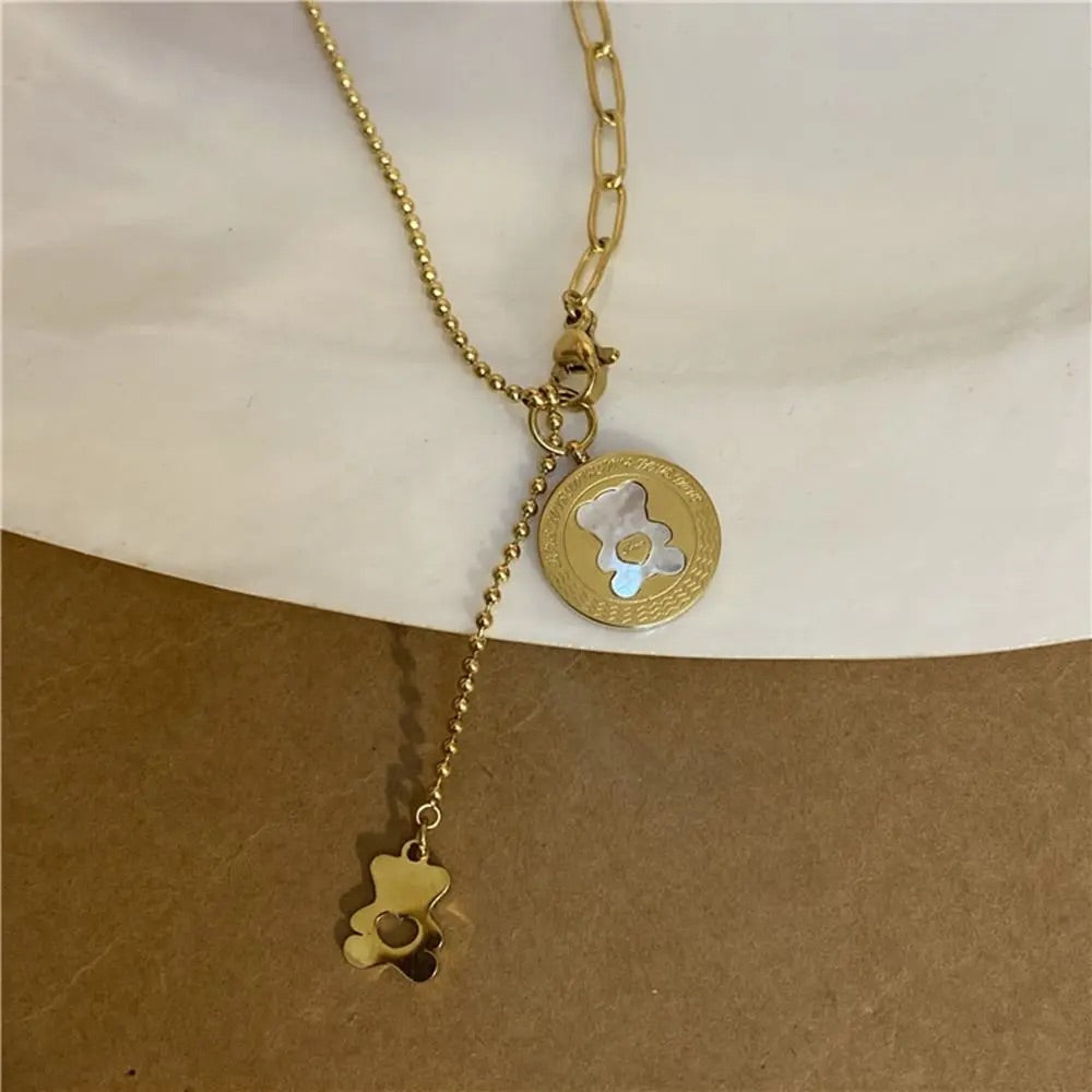 Collar Osito con Dije en Madre Perla