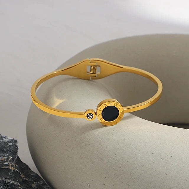 Pulsera Centro Atlas Negro con Brillante