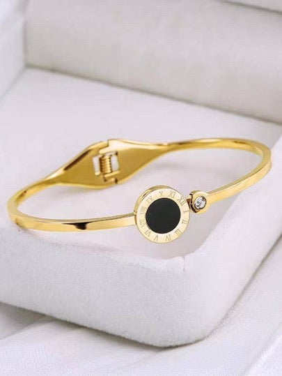 Pulsera Centro Atlas Negro con Brillante